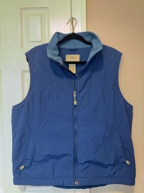 Men's L. L. Bean Blue Sleeveless Zip-Front Vest